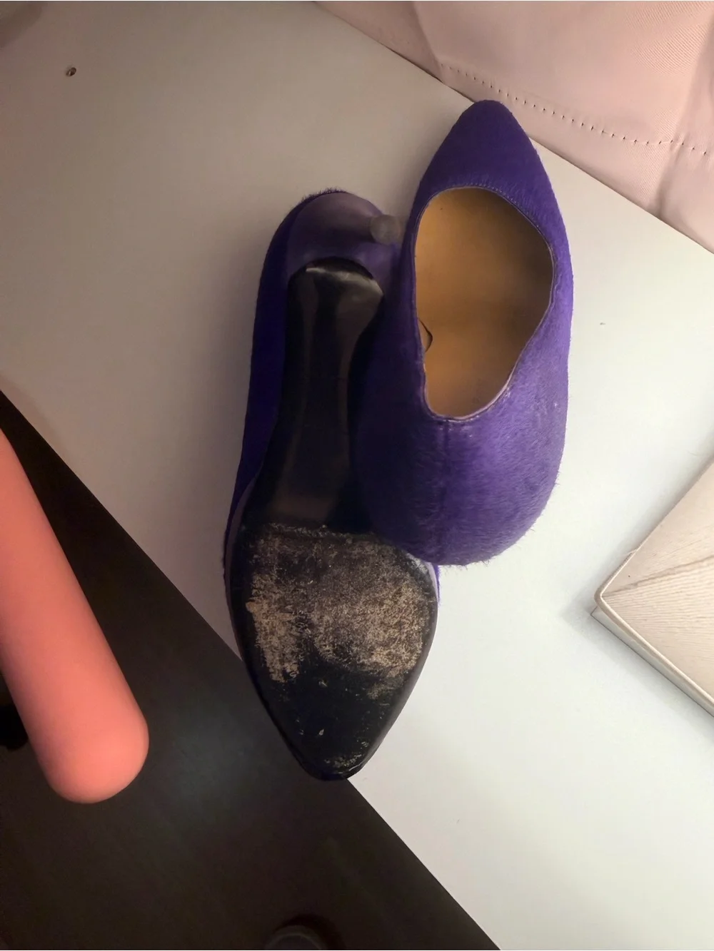 Balenciaga violet pony hair heels sz 39 stunning $795